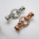 Moschettone tondo zirconi 14mm Argento 925 coppetta 8mm 30mm | GDO