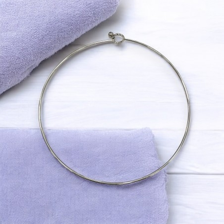 Base collana acciaio rigido filo 2mm diametro 14cm argento | GDO