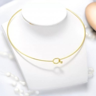 Base collana acciaio rigido filo 2mm diametro 14cm oro| GDO