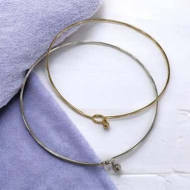 Base collana acciaio rigido filo 2mm diametro 14cm oro e argento | GDO
