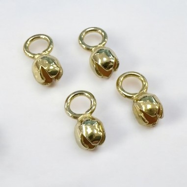 Copri nodo da incollare Argento925 tondo color oro 4.3x9.5mm 4pz | GDO
