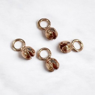 Copri nodo da incollare Argento925 tondo colori oro rosa 4.3x9.5mm 4pz | GDO