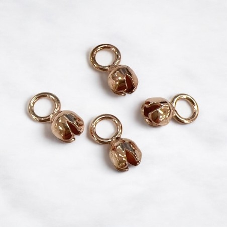 Copri nodo da incollare Argento925 tondo colori oro rosa 4.3x9.5mm 4pz | GDO