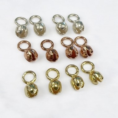 Copri nodo da incollare Argento 925 tondo colori misti 4.3x9.5mm 4pz | GDO