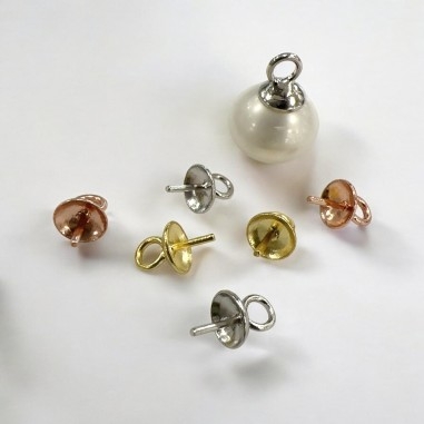 Coppette con gancio 5mm Argento 925 perno 0.7mm 5pz Colore a scelta | GDO