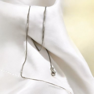 Base collana Argento 925 catena cobra quadrato 0.9mm 41+chiodini 5cm | GDO