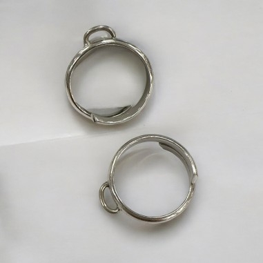 Base anello regolabile Argento 925 con anelli per ciondoli 1pz | GDO