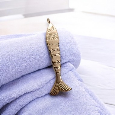 Ciondolo pesce 3D in acciaio 11x43 mm 1pz in Acciaio - Oro rosa Gioie d'Oriente