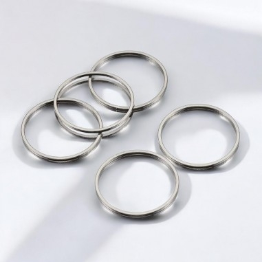 Base tonda, acciaio inox lucido, filo quadrato 1mm, 5 pezzi, senza saldature, marchio Gioie d'Oriente