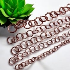 Anellini aperti in acciaio, finitura oro rosa scuro, misure 3-10mm, marchio Gioie d'Oriente