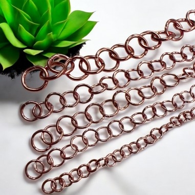Anellini aperti in acciaio, finitura oro rosa scuro, misure 3-10mm, marchio Gioie d'Oriente