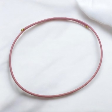 Collana base in acciaio rosa, girocollo magnetico, diametro 1.8mm, lunghezza 50cm, marchio Gioie d'Oriente