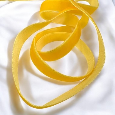 Nastro velluto giallo, 10mm di larghezza, 2mt, per creazioni fai da te, marchio Gioie d'Oriente