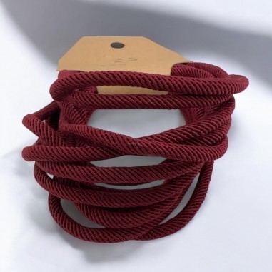 Cordone intrecciato, poliestere resistente, colore bordò, spessore 3mm, 2 metri, marchio Gioie d'Oriente