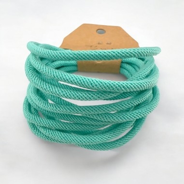 Cordone intrecciato, poliestere resistente, colore tifanny, spessore 3mm, 2 metri, marchio Gioie d'Oriente