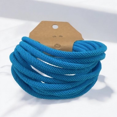 Cordone intrecciato, poliestere resistente, colore turchese, spessore 3mm, 2 metri, marchio Gioie d'Oriente