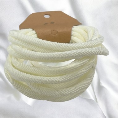 Cordone intrecciato, poliestere resistente, colore panna, spessore 3mm, 2 metri, marchio Gioie d'Oriente