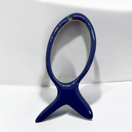 Ciondolo pesce vuoto smaltato in acciaio dorato 23x52mm 1pz | GDO
