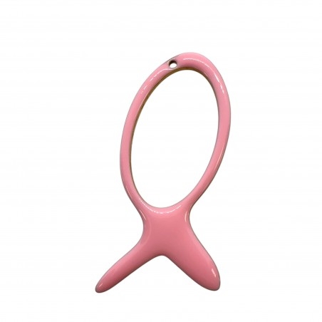 Ciondolo pesce vuoto smaltato in acciaio dorato 23x52mm 1pz | GDO