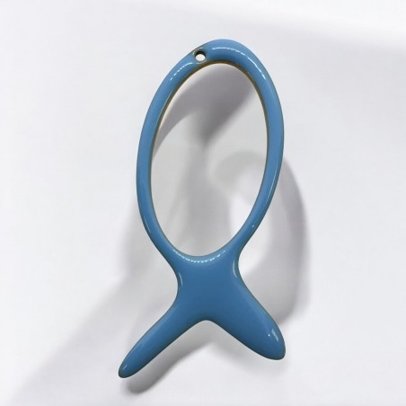 Ciondolo pesce vuoto smaltato in acciaio dorato 23x52mm 1pz | GDO
