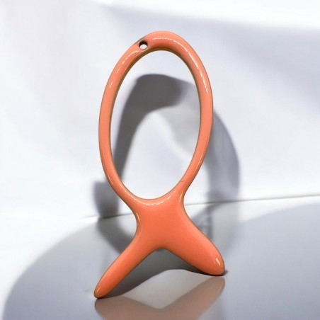 Ciondolo pesce vuoto smaltato in acciaio dorato 23x52mm 1pz | GDO