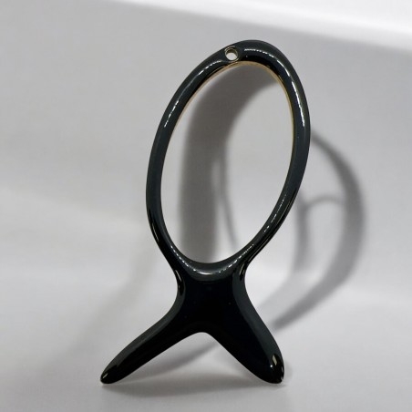 Ciondolo pesce vuoto smaltato in acciaio dorato 23x52mm 1pz | GDO