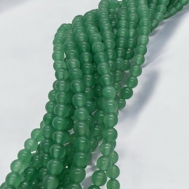 Filo Avventurina verde naturale, perle tonde lisce 4.2mm, 88 pezzi, marchio Gioie d'Oriente