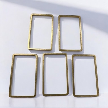 Cerchi rettangolari in ottone, spessore 1mm, misure 40x20mm e 25x15mm, 5 pezzi, marchio Gioie d'Oriente