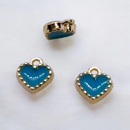 Ciondolo Cuore Smaltato Mezzo Bombato 9x8 mm 2pz Gioie d'Oriente