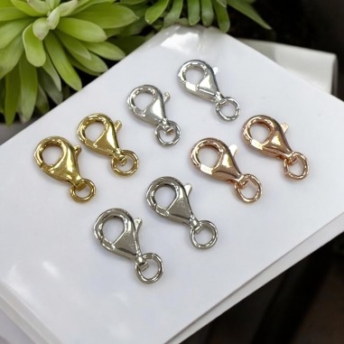 Moschettone in argento 925, misura 14x7mm, colori assortiti, marchio Gioie d'Oriente