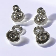 Coppetta esterna in argento 925, misura 6.5x8mm, con anello 5mm, confezione da 4 pezzi, marchio Gioie d'Oriente