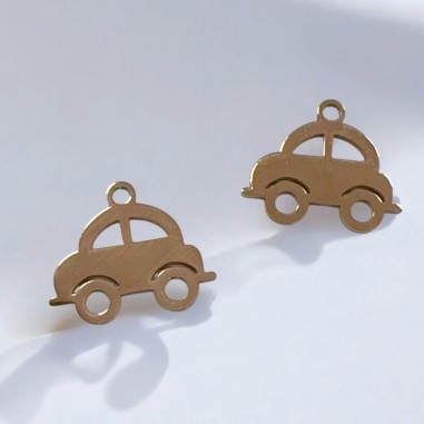 Ciondolo automobile in acciaio inossidabile 12x15 mm 1pz Gioie d'Oriente