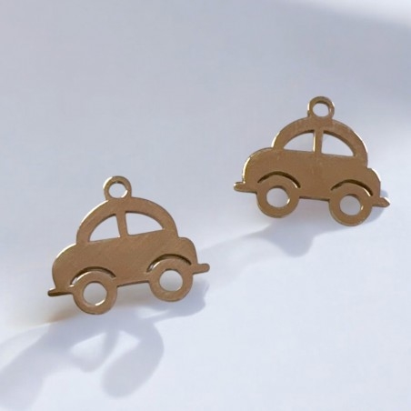 Ciondolo automobile in acciaio inossidabile 12x15 mm 1pz Gioie d'Oriente