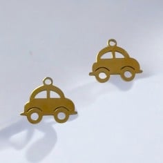 Ciondolo automobile in acciaio inossidabile 12x15 mm 1pz Gioie d'Oriente 2