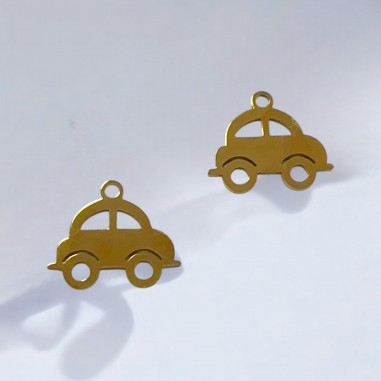 Ciondolo automobile in acciaio inossidabile 12x15 mm 1pz Gioie d'Oriente