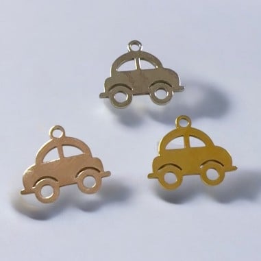 Ciondolo automobile in acciaio inossidabile 12x15 mm 1pz Gioie d'Oriente