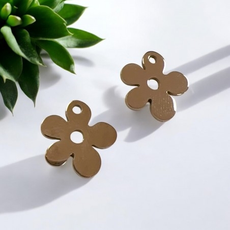 Ciondolo fiorellino in acciaio inossidabile vari colori 12 mm 1pz Gioie d'Oriente