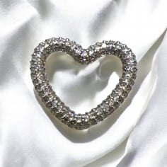 Ciondolo cuore in rame argento con zirconi 22 mm 1pz colori vari Gioie d'Oriente 2