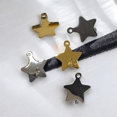 Connettore stella doppio anello in acciaio 10mm 1pz Gioie d'Oriente