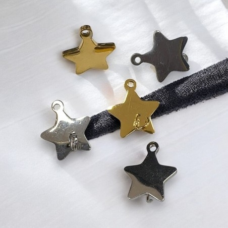 Connettore stella doppio anello in acciaio 10mm 1pz Gioie d'Oriente