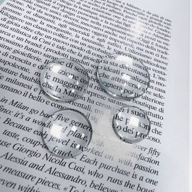 Cabochon tondi in vetro trasparente 8-25mm assortiti Gioie d'Oriente