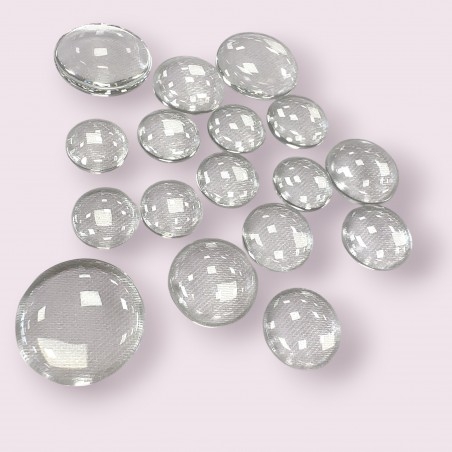 Cabochon tondi in vetro trasparente 8-25mm assortiti Gioie d'Oriente
