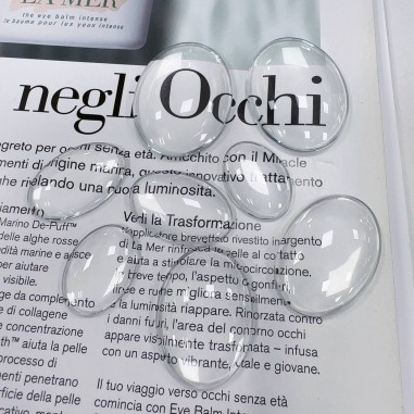 Cabochon ovali in vetro trasparente 10x14-30x40mm Gioie d'Oriente