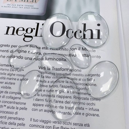 Cabochon ovali in vetro trasparente 10x14-30x40mm Gioie d'Oriente