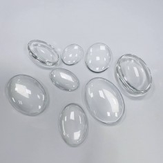 Cabochon ovali in vetro trasparente 10x14-30x40mm Gioie d'Oriente