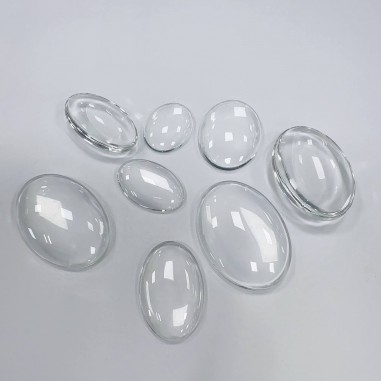 Cabochon ovali in vetro trasparente 10x14-30x40mm Gioie d'Oriente