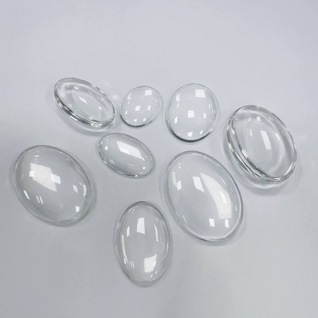 Cabochon ovali in vetro trasparente 10x14-30x40mm Gioie d'Oriente