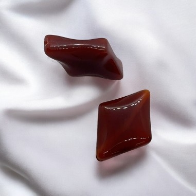 Corniola rombo bombato pietra dura 20 x 30 mm 1pz Gioie d'Oriente