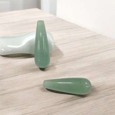 Goccia liscia giada verde chiaro, pietra naturale, 30x10mm, 1 pezzo, marchio Gioie d'Oriente
