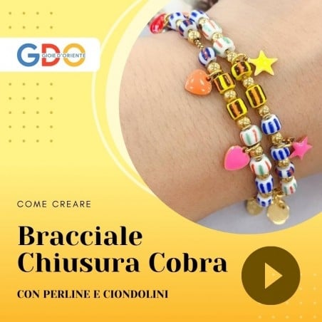 Kit fai da te per bracciale nodo cobra, ciondoli cuore e stella, perline colorate, marchio Gioie d'Oriente